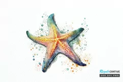 Watercolor Starfish PNG Clipart Product Image 1