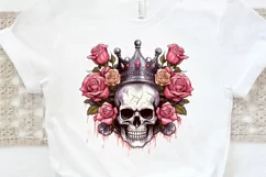 King Skull With Roses PNG Clipart Product Image 3