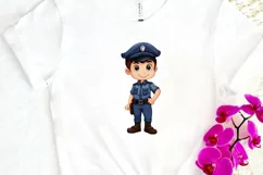 Cute Police Officer Boy PNG Clipart Product Image 3