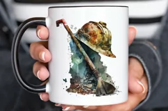 Watercolor Miner Pick Shovel PNG Clipart Product Image 3
