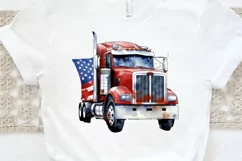 Patriotic Truck Sublimation PNG Clipart Product Image 3