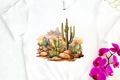 Cactus House Watercolor Sublimation PNG Clipart Product Image 3