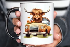 Cute Highland Cow Sublimation PNG Clipart Product Image 3