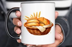 Bread Basket Watercolor Sublimation PNG Clipart Product Image 3