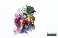 Watercolor Power Rangers PNG Clipart Product Image 1