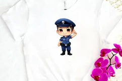 Cute Police Officer Boy PNG Clipart Product Image 3