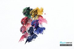 Watercolor Power Rangers PNG Clipart Product Image 1