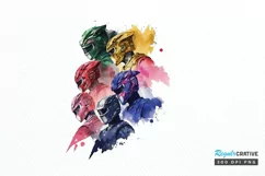Watercolor Power Rangers PNG Clipart Product Image 1