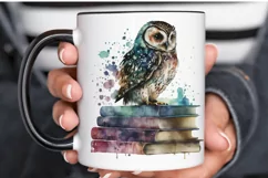 Watercolor Owl On Books PNG Clipart Product Image 3