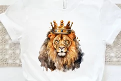 Watercolor King Lion Sublimation PNG Clipart Product Image 3