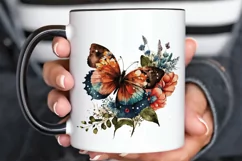 Retro Butterfly Floral clipart png clipart Product Image 3