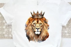 Watercolor King Lion Sublimation PNG Clipart Product Image 3