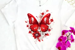 Floral Red Butterfly Couple PNG Clipart Product Image 3