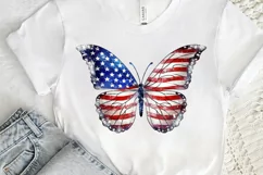 Patriotic American Flag Butterfly PNG Clipart Product Image 3