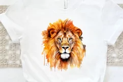 Watercolor Lion Wall Art PNG Clipart Product Image 3
