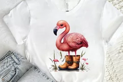 Watercolor Cute Flamingo In Boots PNG Clipart Product Image 2
