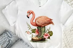 Watercolor Cute Flamingo In Boots PNG Clipart Product Image 2