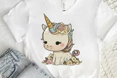 Watercolor Cute Baby Unicorn PNG Clipart Product Image 2