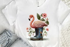 Watercolor Cute Flamingo In Boots PNG Clipart Product Image 2