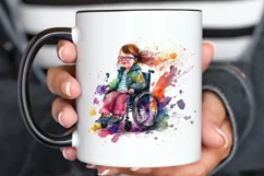 Watercolor Girl with Disability PNG Clipart Product Image 3