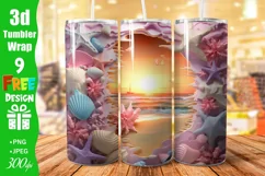 3D Beach 20 oz Skinny Tumbler Sublimation Product Image 3