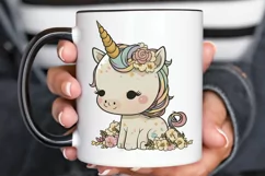 Watercolor Cute Baby Unicorn PNG Clipart Product Image 3