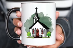 Watercolor Church Sublimation PNG Clipart Product Image 3
