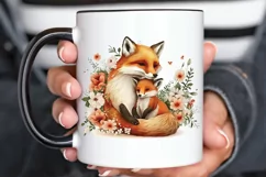 Watercolor Cute Mom And Baby Fox PNG Clipart Product Image 3