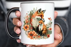 Watercolor Cute Mom And Baby Fox PNG Clipart Product Image 3