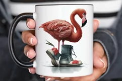 Watercolor Cute Flamingo In Boots PNG Clipart Product Image 3