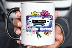 Watercolor Floral Cassettes PNG Clipart Product Image 3