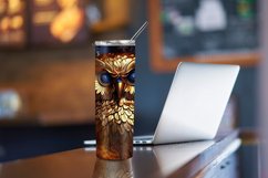 3D Owl Metallic Finishes 20 oz Skinny Tumbler Sublimation Product Image 4