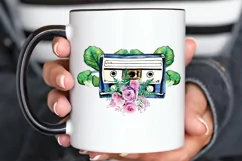 Watercolor Floral Cassettes PNG Clipart Product Image 3