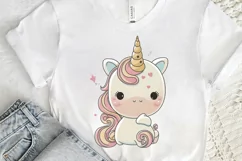 Watercolor Cute Baby Unicorn PNG Clipart Product Image 2