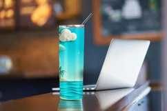 3D Beach 20 oz Skinny Tumbler Sublimation, 3d Tumbler Png Product Image 4