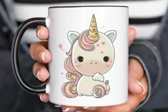 Watercolor Cute Baby Unicorn PNG Clipart Product Image 3