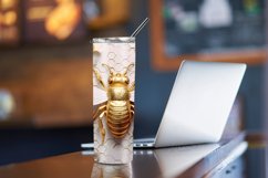 3D Bee Honeycomb 20 oz Skinny Tumbler Sublimation Design Product Image 4