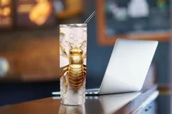 3D Bee Honeycomb 20 oz Skinny Tumbler Sublimation Design Product Image 4