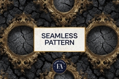 Cracked Mirror Frame Pattern | Black Gold Baroque Product Image 3