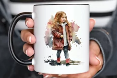 Watercolor Little Girls PNG Clipart Product Image 3