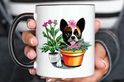 Watercolor Dog Floral PNG Clipart Product Image 3