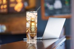 3D Bee Honeycomb 20 oz Skinny Tumbler Sublimation Design Product Image 4
