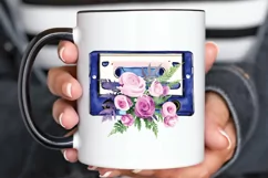 Watercolor Floral Cassettes PNG Clipart Product Image 3