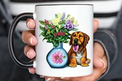 Watercolor Dog Floral PNG Clipart Product Image 3
