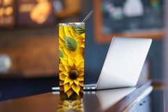 3D Sunflowers 20 oz Skinny Tumbler Sublimation Design Product Image 4