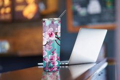 3D Orchid Flowers 20 oz Skinny Tumbler Sublimation Design Product Image 4