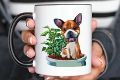 Watercolor Dog Floral PNG Clipart Product Image 3