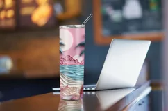 3D Beach Tumbler Sublimation Design, 3d Tumbler Wrap Product Image 4