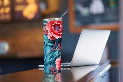 3D Carnations Flowers Tumbler Wrap, 3d Tumbler Wrap Product Image 4