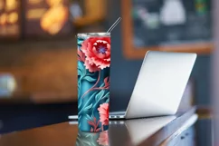 3D Carnations Flowers Tumbler Wrap, 3d Tumbler Wrap Product Image 4